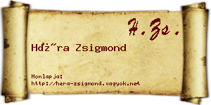 Héra Zsigmond névjegykártya